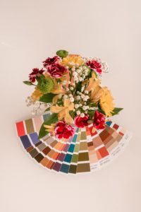 Flowers and color swatch